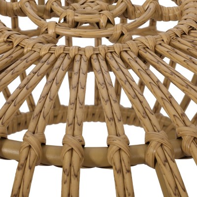 Ottawa Light Brown Faux Rattan Boho Coffee Table