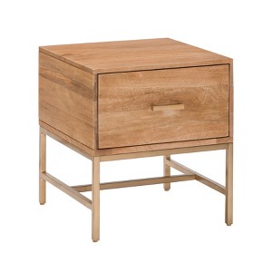 MH London Eden 22"  Nightstand Side Table Mango Wood & Iron - 1 of 4