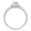 Pompeii3 1 1/10Ct Pink Topaz Diamond Engagement Anniversary Ring 10k Gold Lab Created - 2 of 4