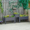 Outsunny Raised Garden Bed Set of 3, Elevated Wood Planter Box with Legs and Bed Liner for Grow Vegetables, Herbs, and Flowers - 3 of 4