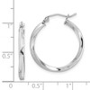 Black Bow Jewelry 2.5mm Sterling Silver, Twisted Round Hoop Earrings, 25mm (1 In) - 4 of 4