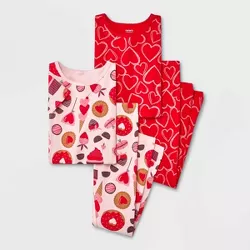 Carter's Just One You® Girls' 4pk Valentine's Day Pajama Set - Red/Pink
