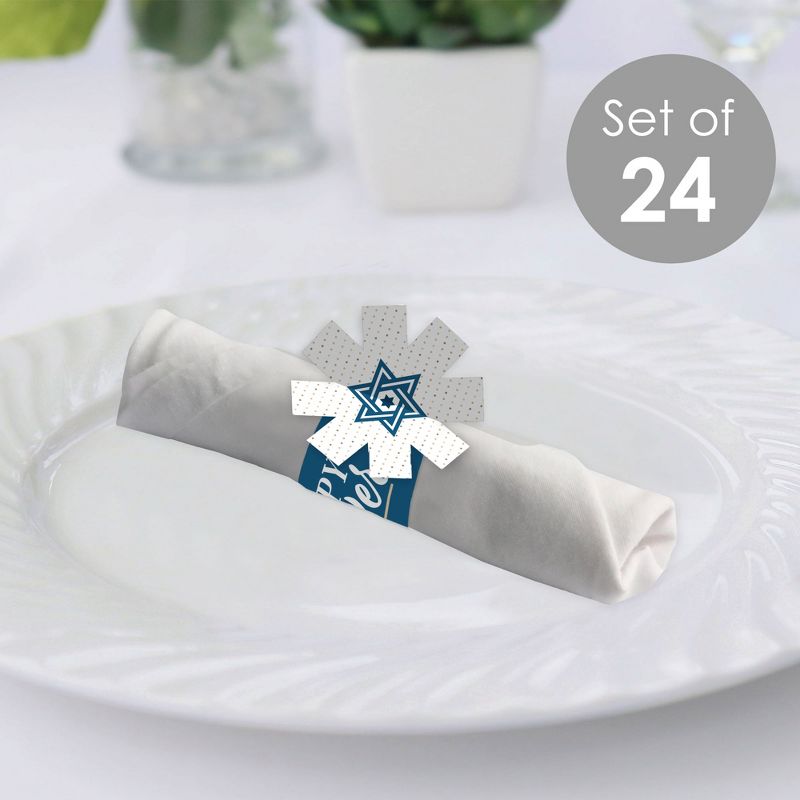 Big Dot of Happiness Happy Passover - Pesach Jewish Holiday Party Paper Napkin Holder - Napkin Rings - Set of 24, 3 of 10