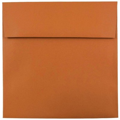 JAM Paper 8.5 x 8.5 Square Invitation Envelopes Dark Orange 3157503I