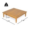 Scott Living Sacova Outdoor Acacia Wood Square Coffee Table with Slat Design - 3 of 4