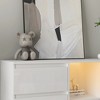 Kitchen Sideboard Buffet Cabinet with LED Light Modern Coffee Bar Cupboard Storage Cabinet for Dining Room White - 4 of 4