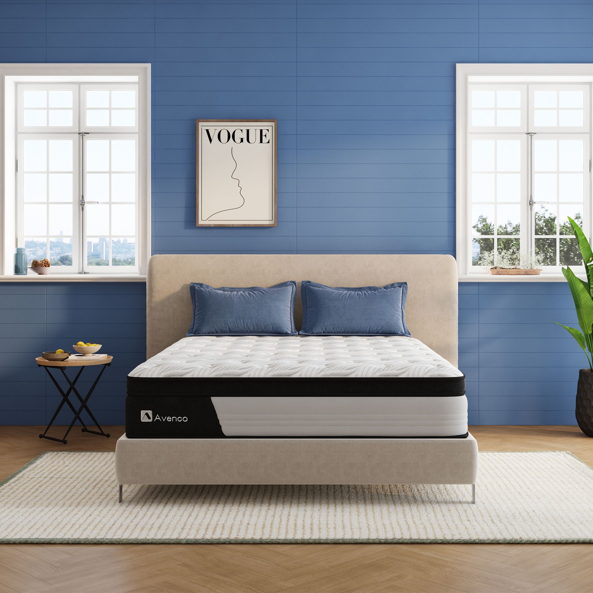 Avenco 10 12 inch Medium Cooling Memory Foam Hybrid Mattress, CertiPUR-US, OEKO-TEX Certified