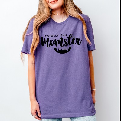 Simply Sage Market Totally Evil Momster Short Sleeve Tee - XS - Grape