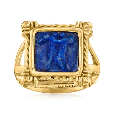 Ross-Simons Italian Tagliamonte Lapis Cameo Ring in 18kt Gold Over Sterling
