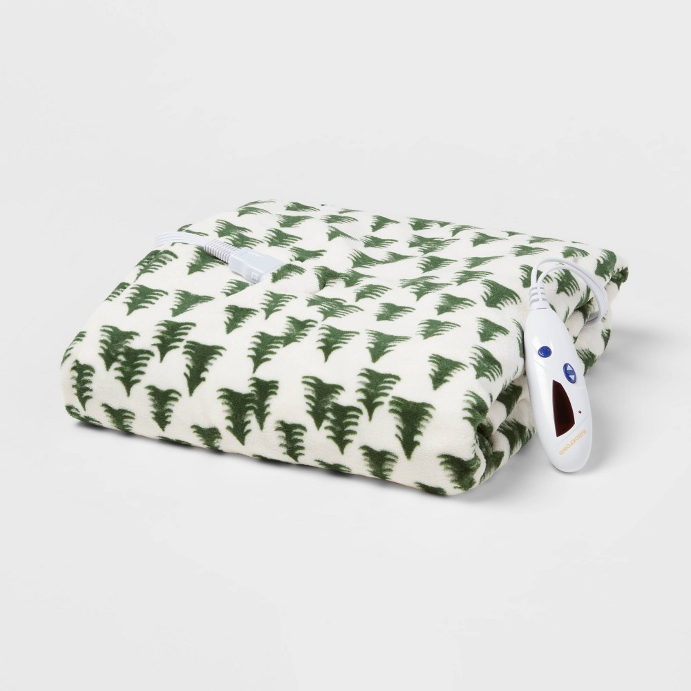 Microplush Reversible Electric Throw Blanket Trees - Biddeford Blankets