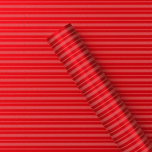 30" 25 sq ft Christmas Roll Wrap Modern White Stripes on Red - Wondershop™ - 1 of 3