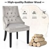 Velvet Dining Chair Upholstered Tufted Armless w/ Nailed Trim & Ring Pull Green\Beige - 4 of 4