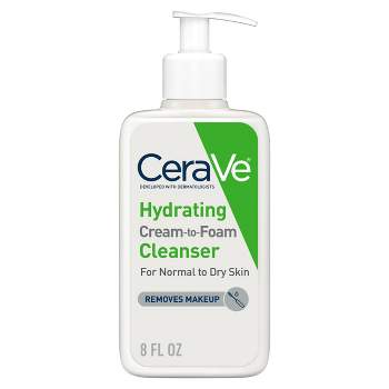 CeraVe Face Wash, Hydrating Cream-to-Foam Cleanser & Makeup Remover - Unscented - 8oz