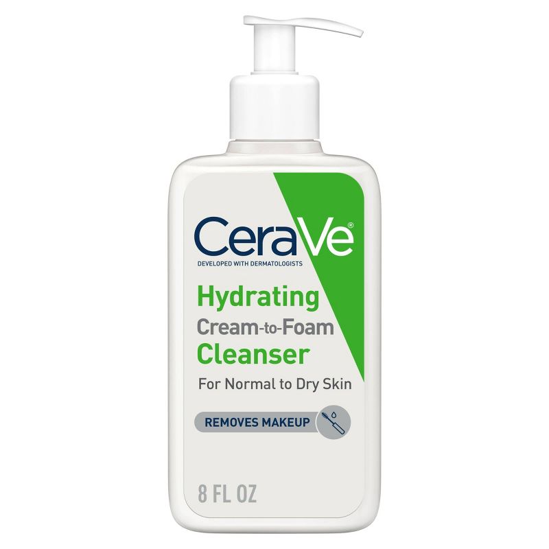 CeraVe Cream-to-Foam Makeup Remover and Face Wash - Fragrance Free, 1 of 15