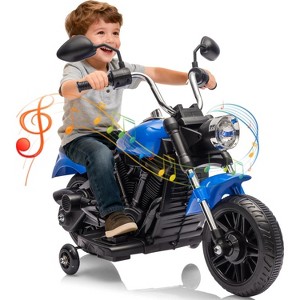 12V Electric Motorcycle for Kids, 3-Wheel Ride On Toy w/Detachable Training Wheels, Soft Start, Reverse, Headlight, Horn & Music - 1 of 4