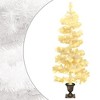 vidaXL White Swirl Christmas Tree with Pot and LEDs - Modern 4ft PVC Holiday Tree with Unique Design and Dynamic Light Effects - 2 of 4
