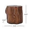 Christopher Knight Home Eamon Rustic Round Lightweight Concrete Patio Side Table with Tree-Stump Design - 3 of 4