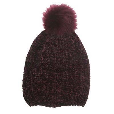Charles Albert Girl's Chenille Pom Beanie - Kids Winter Hat