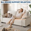 Garvee Modern Oversized Loveseat, Beige Upholstered Loveseat with Soft Spacious Armrests - 3 of 4