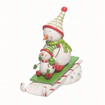 Transpac Resin Multicolored Christmas Candy Cane Sled Decor