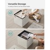 Storage Ottoman, Foldable Small Ottoman Foot Rest, 15 Inches Foot Stool, Cube Ottoman with Storage, Cream White - 4 of 4