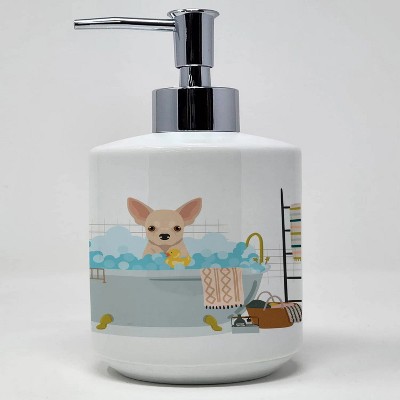 LunaLulinlk Fawn Chihuahua Ceramic Soap Dispenser Hand Soap Dispenser Pump Bottles