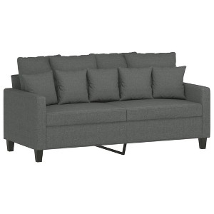 vidaXL 2-Seater Sofa in Dark Gray- Comfortable Living Room Furniture with Sturdy Metal Frame and Polyester Fabric❱ - 1 of 4