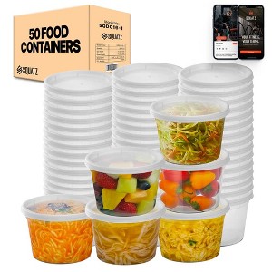 SQUATZ 32oz Microwavable Soup Containers with Airtight Lids - BPA-Free, Leak Proof, 100ct - 1 of 4