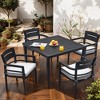 PAGED Patio Dining Table Modern Outdoor Table with Slat Paneling and Acacia Wood Top for Patio, Deck, Poolside - 4 of 4