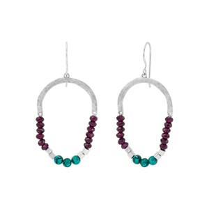 Silpada 'Very Velour' Sterling Silver Compressed Turquoise and Garnet Drop Earrings - 1 of 4