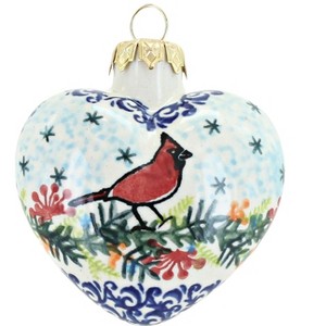 Blue Rose Polish Pottery 479 Vena Heart Ornament - 1 of 1