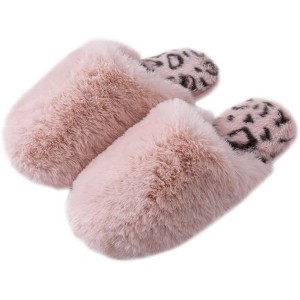 Roxoni Women's Fuzzy Suede Slippers – Cozy Winter House Slippers with Soft Sweater Knit Design - 1 of 4