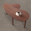 KWPZQEB Irregularity Coffee Table, Cocktail Table w/ 360¡ã Rotating Top, Modern Center Table w/ Wood Grain Veneer Tabletop for Living Room,Small Space - 4 of 4