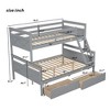 NicBex Twin Over Full Bunk Bed with Ladder and 2 Drawers,Loft Bed with Safety Guardrail for Bedroom,Convertible into 2 Platform Beds,White/Gray - 3 of 4