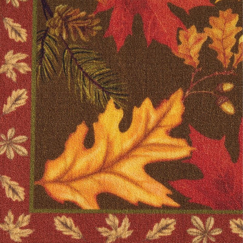 Collections Etc Lovely Fall Colored Leaves Print Design Accent Rug 27" x 45", 4 of 5