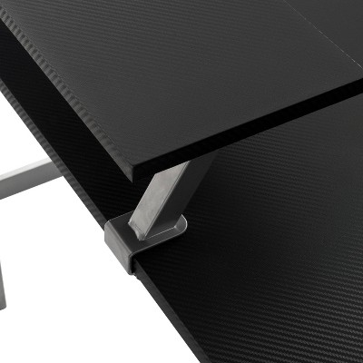 Techni Sport Warrior L-Shaped Gaming Desk with Cup Holders and Headphone Hook