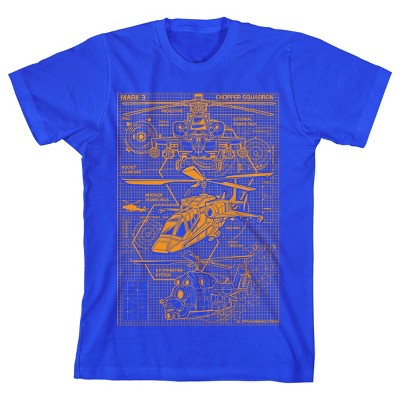 Helicopters Youth Boys Royal Blue Graphic Tee : Target