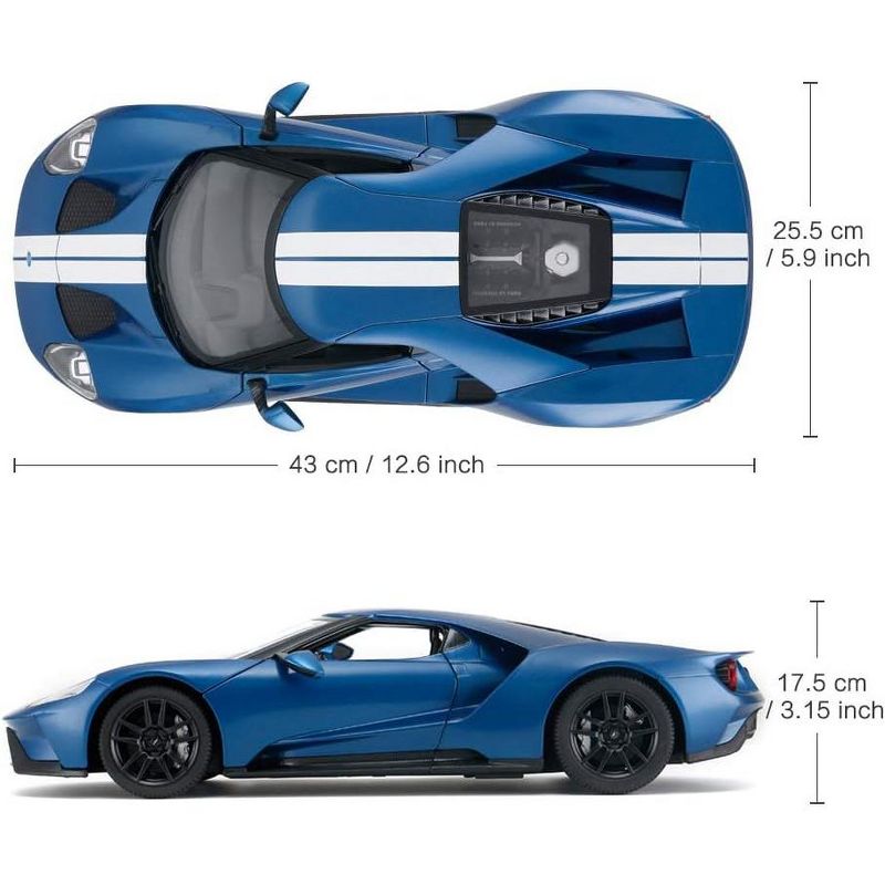 Ready! Set! Go! Link 1/14 Ford GT Remote Control Race Toy Car For Kids With Manual Open Doors - Blue, 2 of 4