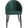 LeisureMod Paradiso Modern Dining Chairs Upholstered Seat Curved Back in Black Solid Wood Legs Contemporary Side Chairs - 4 of 4