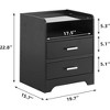 LED Nightstand with Led Lights and Glass Top, Night Stand with 2 Drawers and Open Storage - 4 of 4