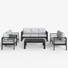 LayinSun Outdoor Aluminum Furniture Set, 5 Pieces Patio Sectional Conversation Chat Sofa Modern Seating Set with Coffee Table - 2 of 4