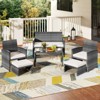 Costway 6PCS Patio Furniture Set Outdoor Sectional Conversation PE Rattan Sofa Set Black/Gray/Navy/Red/White/Turquoise - 4 of 4