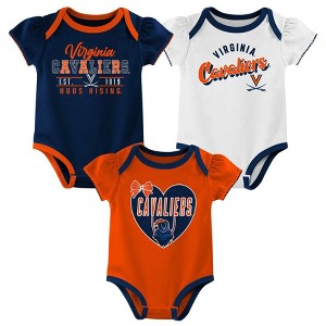 NCAA Virginia Cavaliers Infant Girls' 3pk Bodysuit - 1 of 4