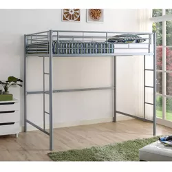 Full Size Metal Platform Loft Bed Silver - Saracina Home
