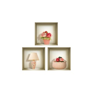 HomeRoots Set of Three Kai Faux Niche 3D Peel and Stick Wall Decals - 1 of 3