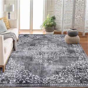 Fulvari Washable Rugs for Living Room Area Rug Soft Living Room Rug Carpet-Rugs for Bedroom Vintage Oriental Floral Dining Room Non Slip - 1 of 4