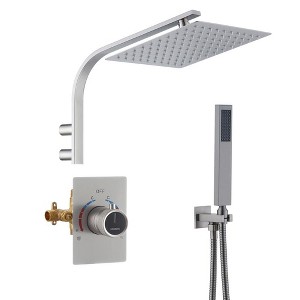 CASAINC 10'' Wall Mounted Rectangular Shower System with Handheld Sprayer - 1 of 4