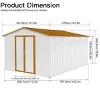Coolbibila-10Ftx12Ft Storage Sheds, Tool Sheds With Sturdy Aluminum Frames, Metal Sheds With Durable Vents And Customizable Door - 4 of 4