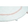 HomeRoots 32" Light Pink And White Cotton Round Geometric Bath Rug - 4 of 4