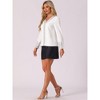 Allegra K Women's Sequin V Neck Long Sleeve Casual Lightweight Blouse - 4 of 4